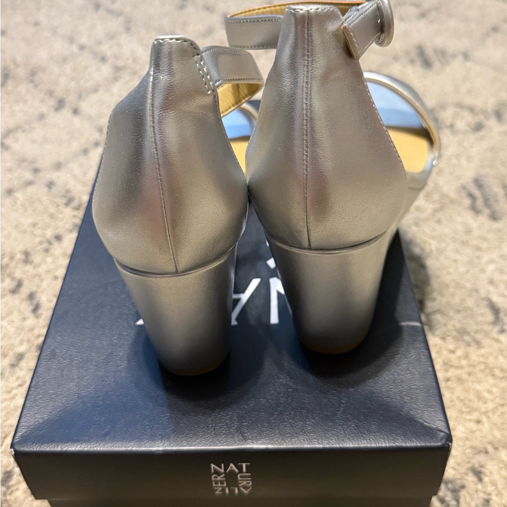 Silver Wedge Sandals - Picture 3 of 4
